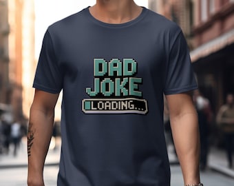 Camiseta Retro Gamer Dad Joke Loading, Pixel Art - Presente para o Dia dos Pais