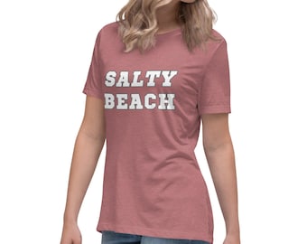 Salty Beach Tee: Women's Relaxed Fit Summer T-Shirt