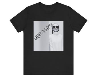Unbothered & Confident-T-shirt: zwart empowermentshirt voor dames