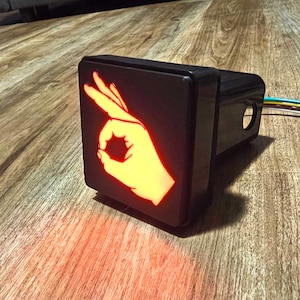 Circle Game LED Trailer Hitch Cover 3D Printed - Brake Light Glow, Prank Truck Gear