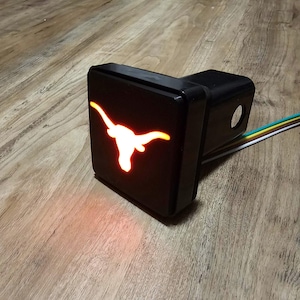 Cubierta de enganche LED Longhorn impresa en 3D: luz de freno de camión inspirada en Texas, regalo para fanáticos
