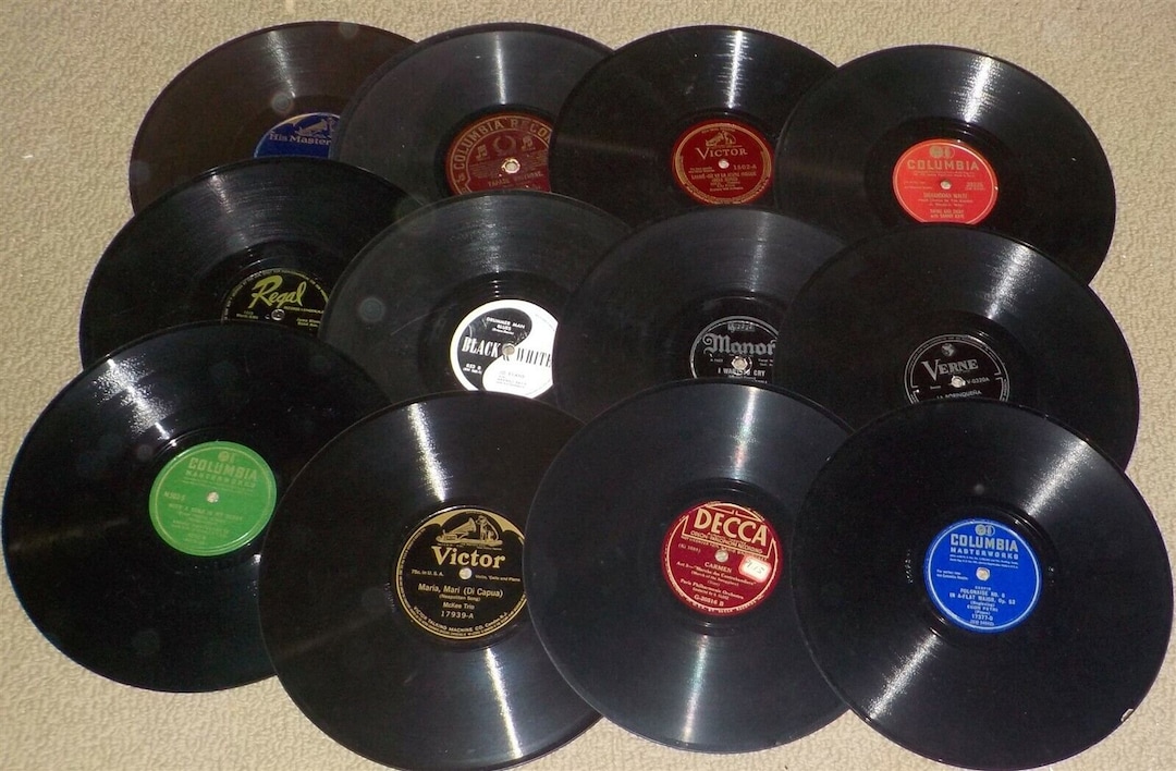 Lot of 78s Vinyl Records for Crafts & Decoration Artwork for Party