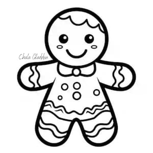 30 Printable Gingerbread-Man Instant Download Coloring Pages For Kids and Adults