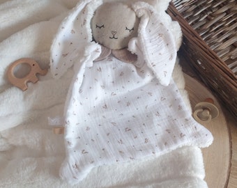 Doudou lapin personnalisé , doudou naissance