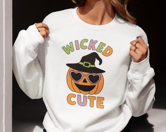 Cute Pumpkin Halloween Sweatshirt/Hoodie, Womens Halloween Shirt, Cute Fall Shirt, Spooky Season Shirt, Gift For Halloween