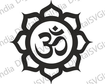 Om Mandala Svg, Yoga Svg, Meditation Svg, Namaste Svg Vector Cut file for Cricut, Silhouette, Pdf Png Eps Dxf, Decal, Sticker, Vinyl