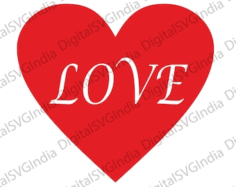 Love Heart SVG, Valentine's Day Clip Art (Digital Download)