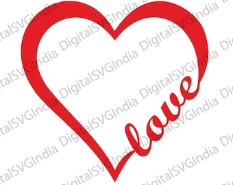Love Heart SVG, PNG, Valentine's Day Cut File (Digital Download)