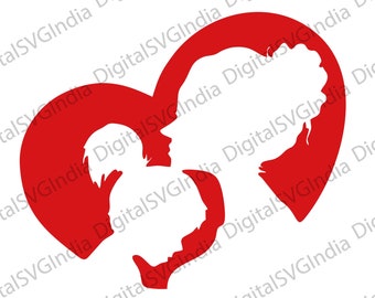 Archivos SVG de amor de madre e hija, archivos de corte de camiseta de mamá (descarga digital)