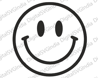 Smiley Face SVG, Hand Drawn Graphic (Digital Download)