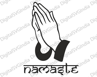 Namaste Hand Sign SVG, Meditation Yoga Cut File (Digital Download)