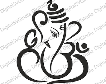 Lord Ganesha SVG, Om Vinayaka, Hindu Pooja Decor (Digital Download)