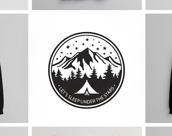 Mountain Adventure SVG, Camping Tent Clipart (Digital Download)