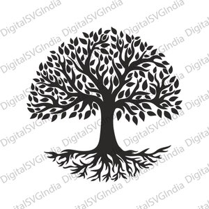 Tree Of Life SVG, Tree Svg, Tree Of Life Png, Tree Silhouette, Tree Cricut Svg PNG, Tree of Life Shirt Print, Yoga Shirt Digital download