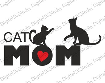 Cat Mom SVG, Funny Cat Silhouette Cut File (Digital Download)