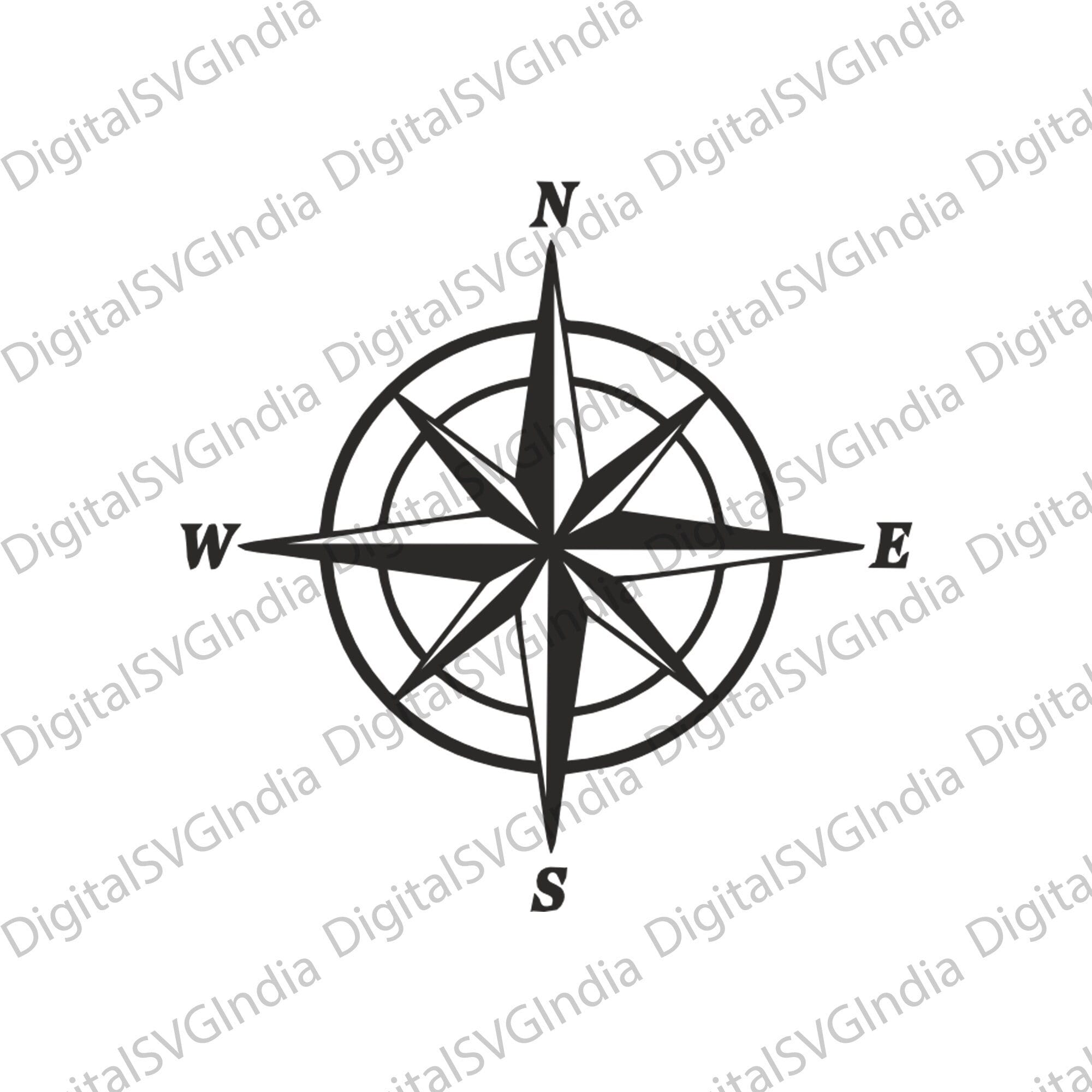 Compass Svg, Compass Digital Download SVG, Compass Rose SVG, Nautical