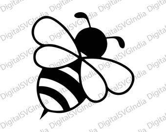 Bee Silhouette SVG | Minimalist Honey Bee Clipart (Digital Download)