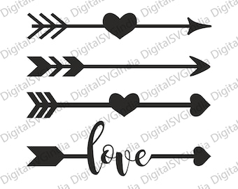 Boho Arrow SVG Bundle: Tribal Heart, Love Decor (Digital Download)