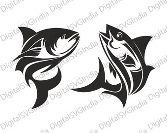 Fish SVG, Fisherman Clipart, Vector Cut File (Digital Download)