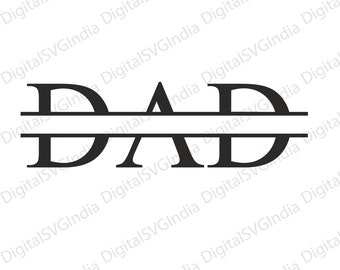 Dad Split Name Frame SVG, Father's Day Cut File (Digital Download)
