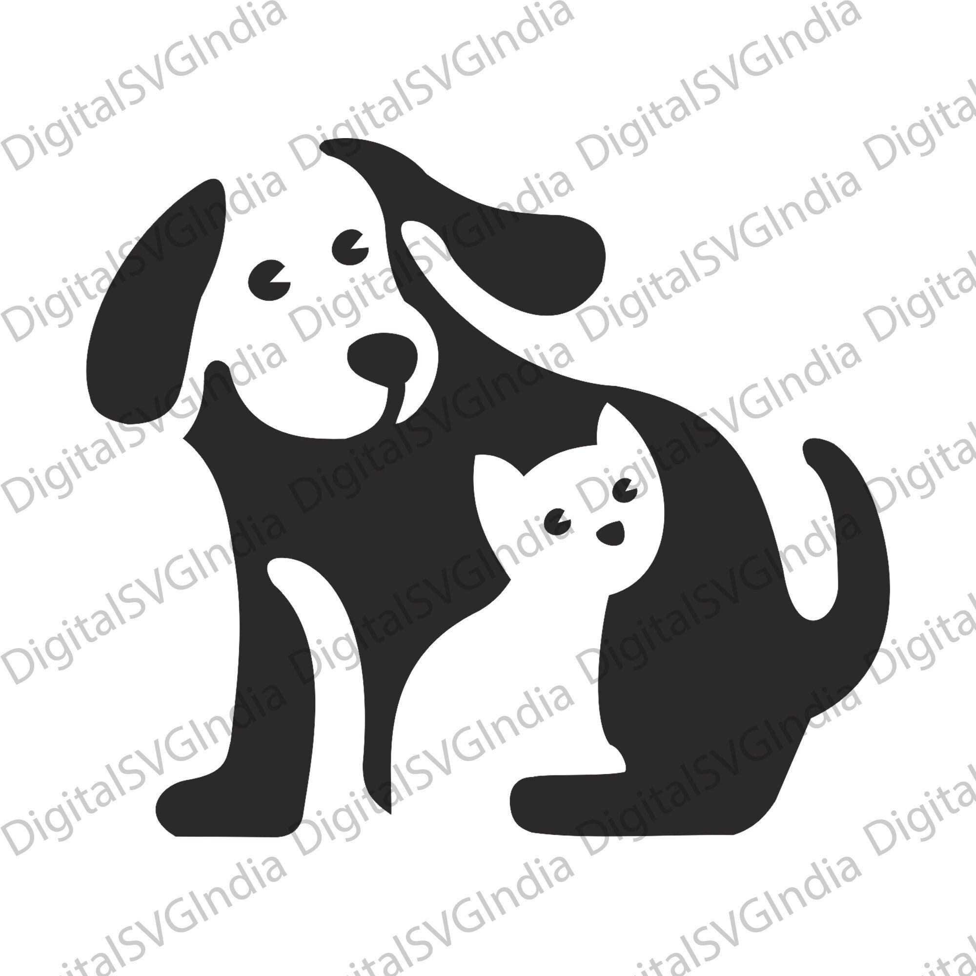 Dog and Cat Silhouette SVG, Dog Cat Outline Png, Dog and Cat Clipart, Pet  Png, Dog Cat Love Friends Svg, Dog Cat Cricut Silhouette Cut File - Etsy