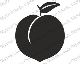 Perzik SVG, fruit gesneden bestand voor Cricut, silhouet (digitaal bestand)
