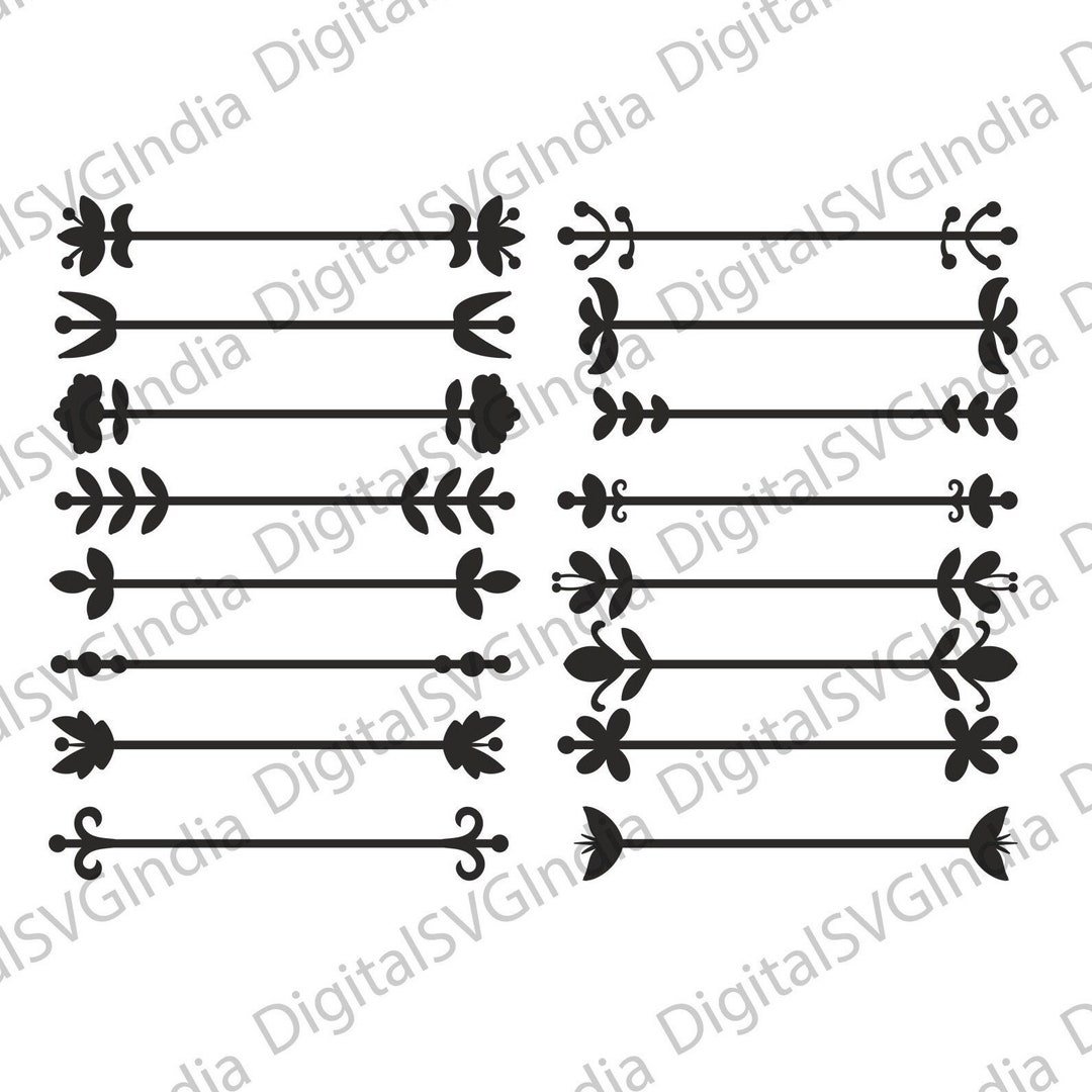 Decorative Lines SVG Bundle, PNG Floral Ornaments Svg, Floral Svg ...
