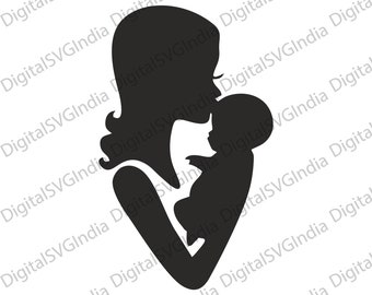 Archivo SVG de amor de madre e hija, archivo de corte de camiseta de mamá (descarga digital)
