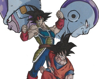 Bardock & Goku A4 (Framed)