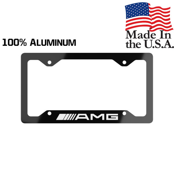 thumbnail image 2 of Mercedes-Benz Logo License Plate Frame – Black Metal (2-Pack) With Screw Caps 2 of 5