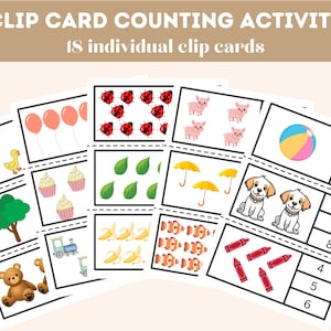 Count and Clip Cards, Counting Activity, DIGITAL DOWNLOAD, printable, Counting from 1-10
