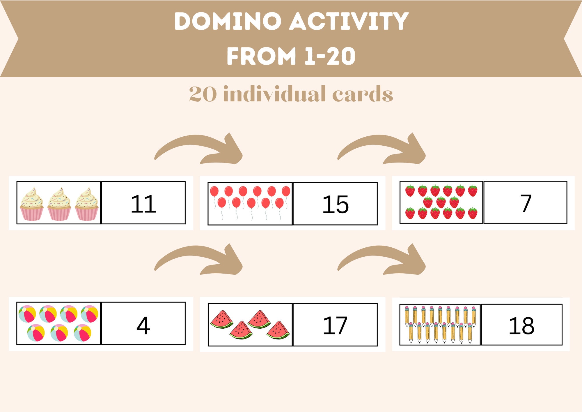 Counting to 20 Domino Activity, DIGITAL, Printable - Etsy