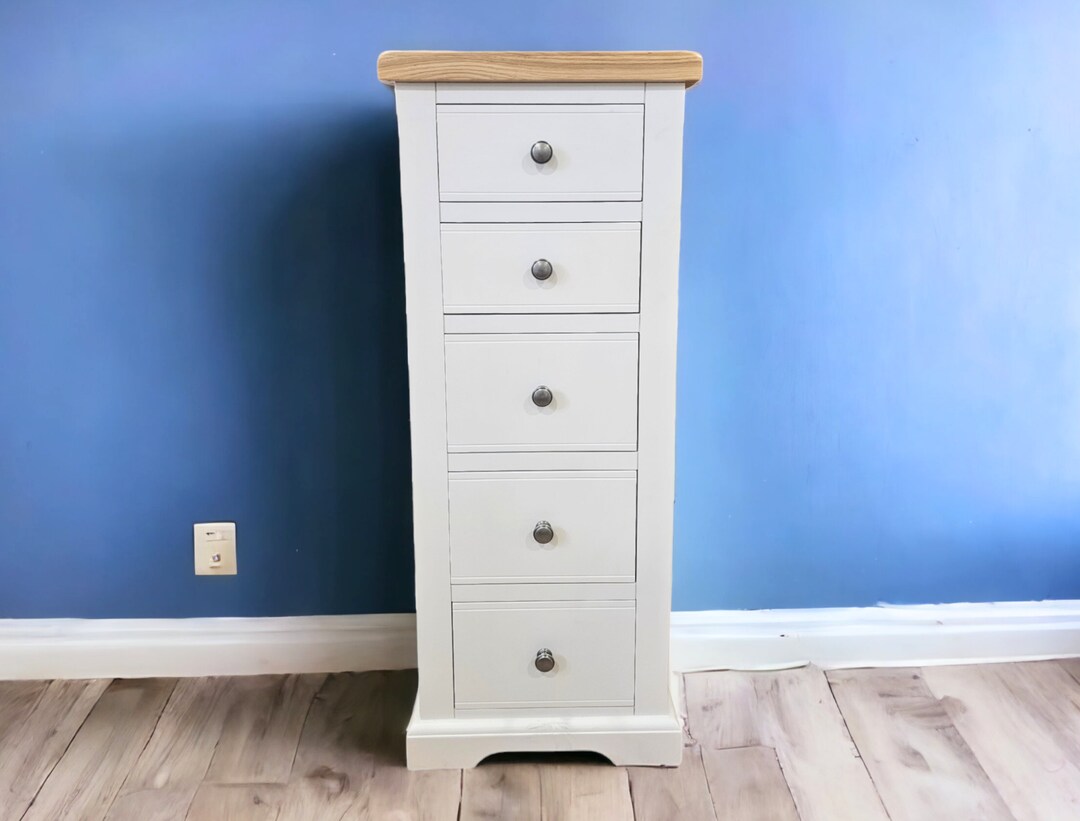Grofurniture Painted Tall Chest of Drawer 5 Drawer Chest Etsy UK