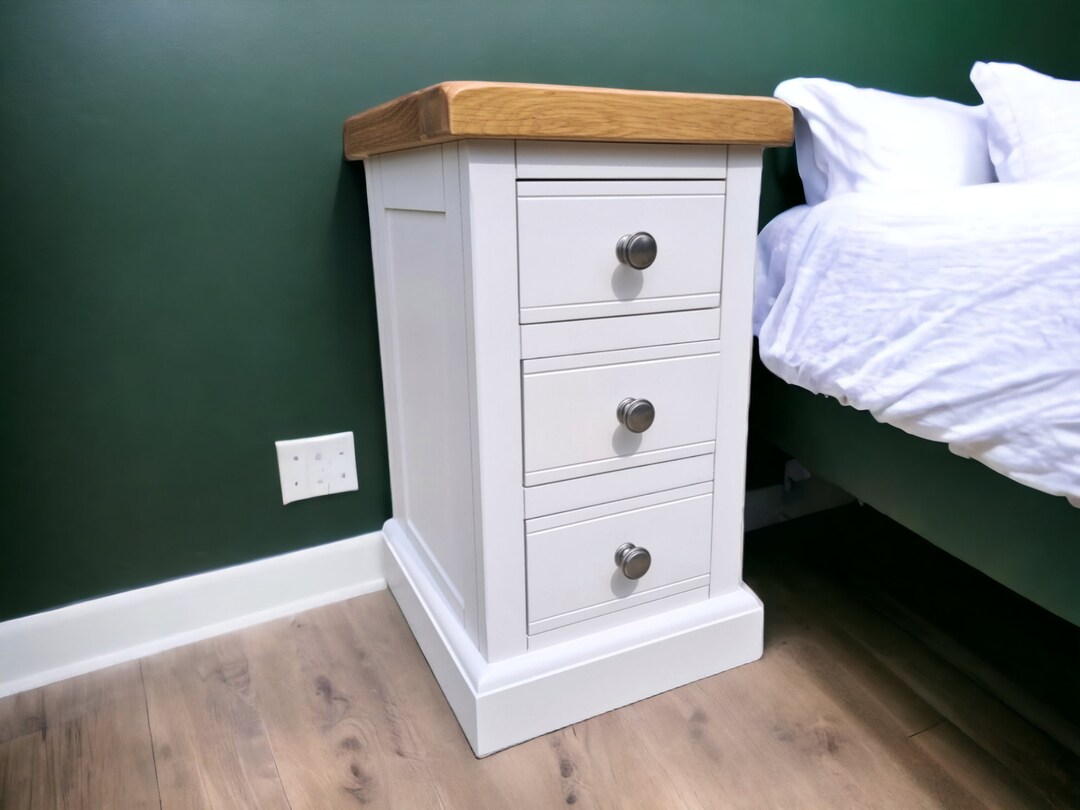 Grofurniture Bedside With Oak Top Painted Nightstand Etsy UK