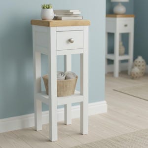 Painted Solid Wood Side Table: Small Console Table, Assembled