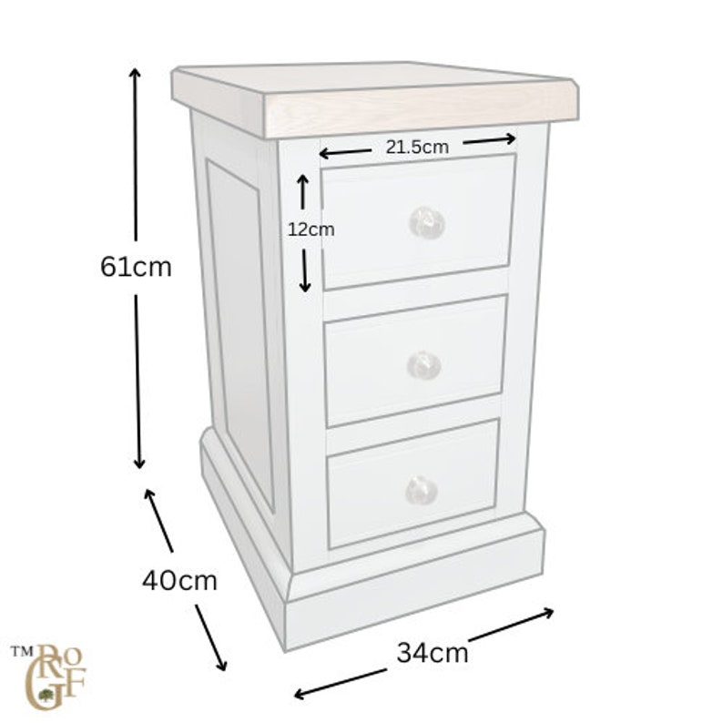 Grofurniture Small Bedside Grey Nightstand Hand Etsy UK