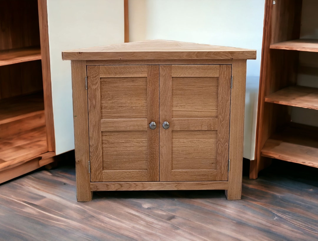 Grofurniture Solid Oak Corner Oak Corner Unit for Livingroom