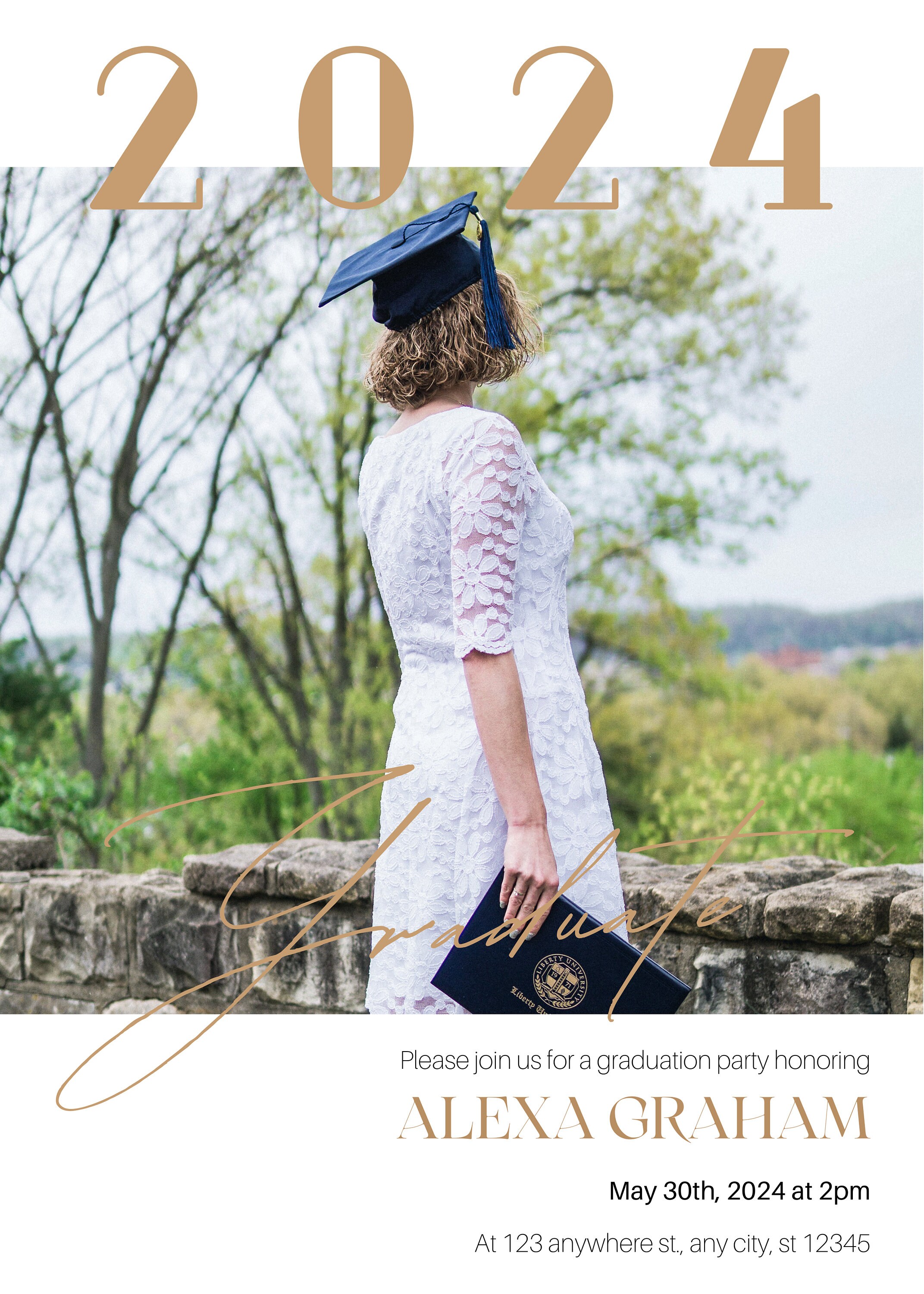 Editable 5x7 Graduation Announcement Template Etsy