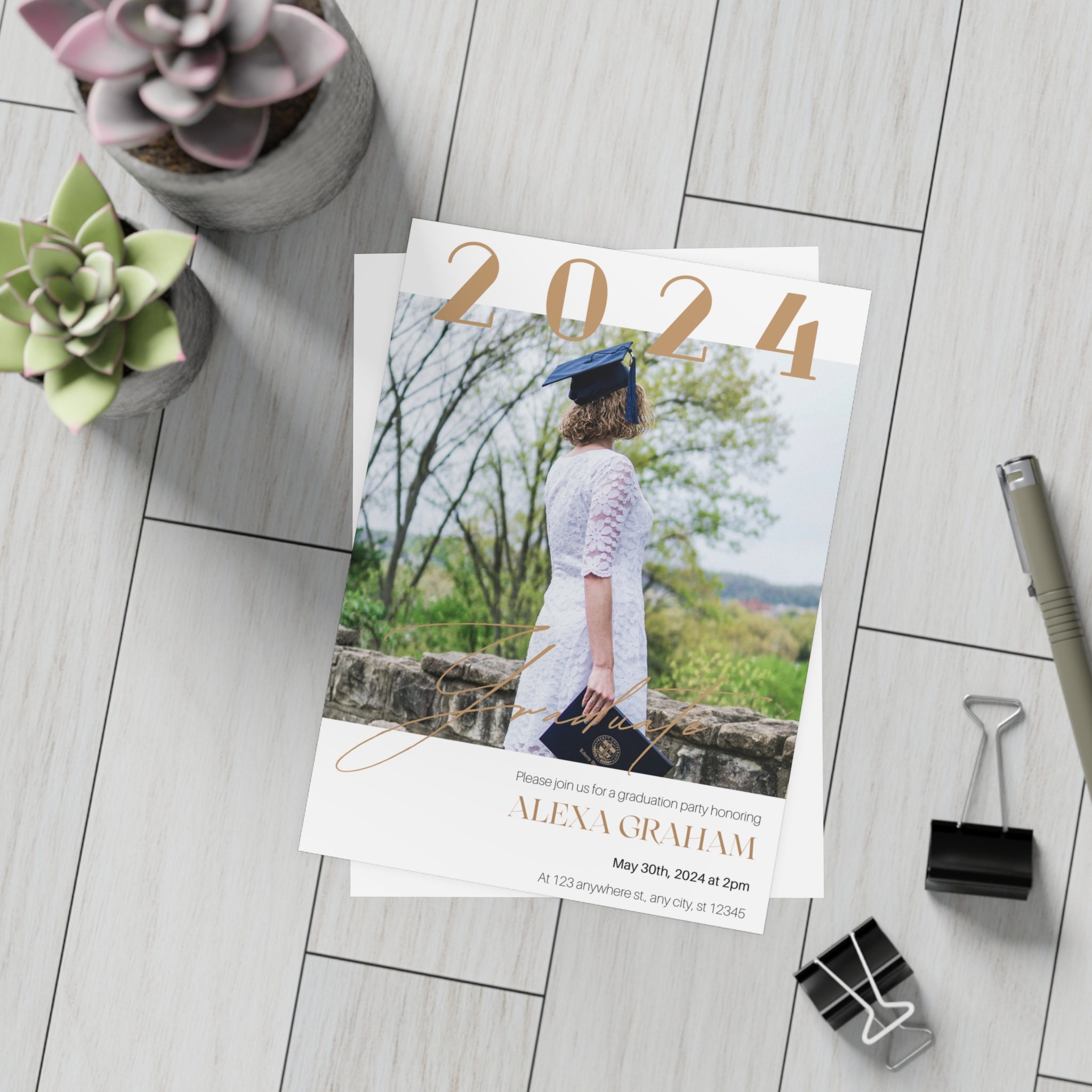Editable 5x7 Graduation Announcement Template Etsy