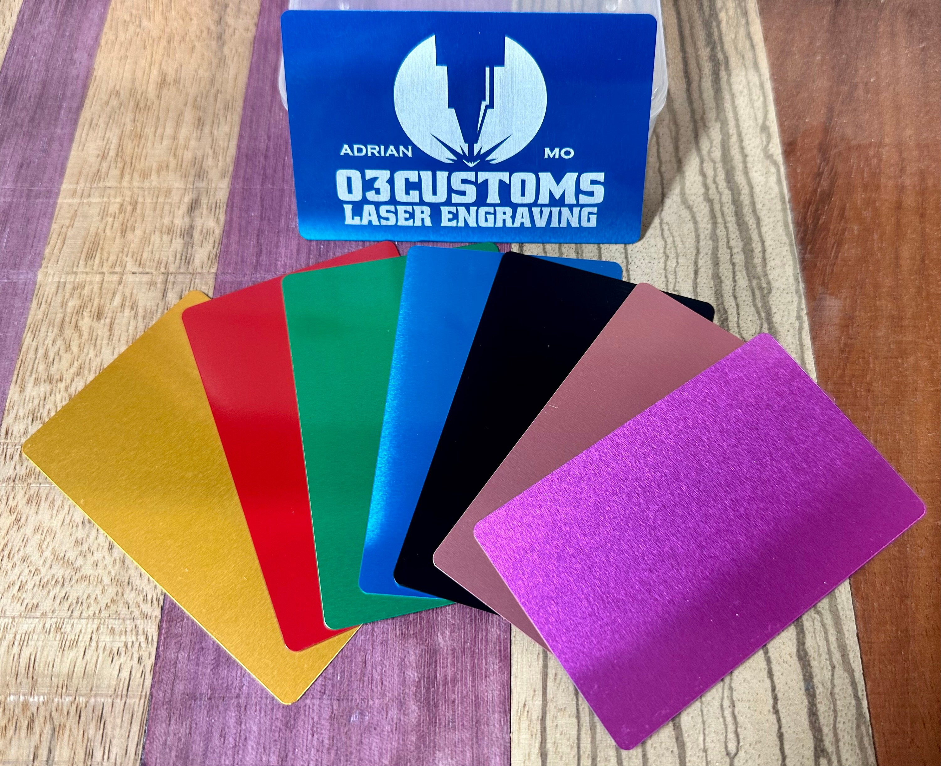 Custom Laser Engraved Business Cards .4mm Aluminum Etsy