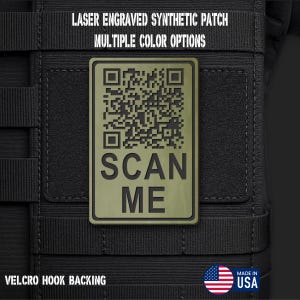 Scan Me Rick Roll QR Code Morale Patch – Funny Meme Laser Engraved Hook & Loop Patch