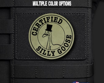 Parche Silly Goose certificado, grabado con láser, con cierre de velcro, accesorio para equipo táctico.