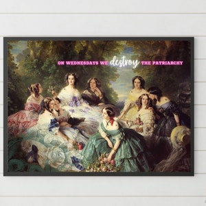 Altered Classical Art, Artful WallArt Print, Rococo Renaissance, Smashing Patriarchy, Girl Gang, Decorative Wall Print, Classical Art Poster