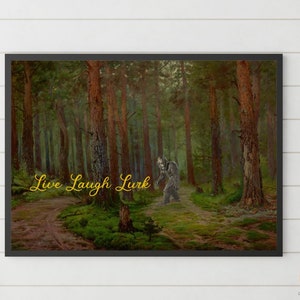 Altered Classical Art, Artful WallArt Print, Artful Landscape Painting, Natural Forests, Bigfoot,Decorative Wall Print, Classical Art Poster