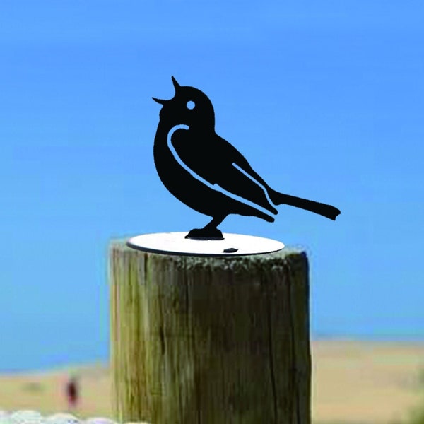 Decorazione Giardino In Metallo: Uccellino Budgie Arrugginito Per Esterno, Arte Da Albero - Foto 2