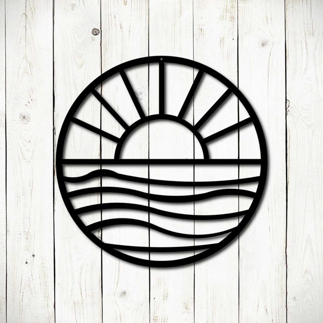 Waves Sunrise Metal Wall Art Metal Wall Decor Beach Wall Etsy