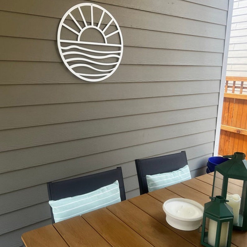 Waves Sunrise Metal Wall Art Metal Wall Decor Beach Wall Etsy