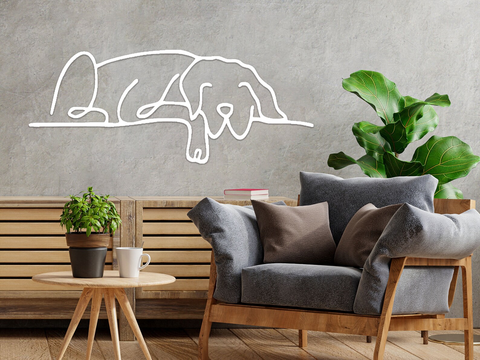 Metal Dog Wall Art Minimalist Line Art Home Wall Sign Metal Etsy