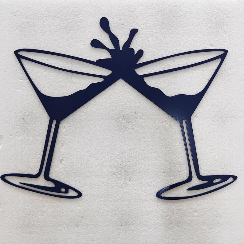 Metal Martini Glasses Wall Decor Bar Atmosphere Decoration Etsy