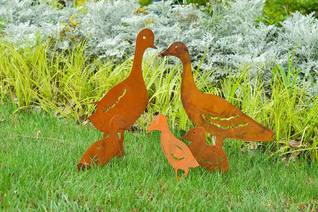 Rusty Duck Family Metal Art , Duck Garden Art, Duck Gift, Duck